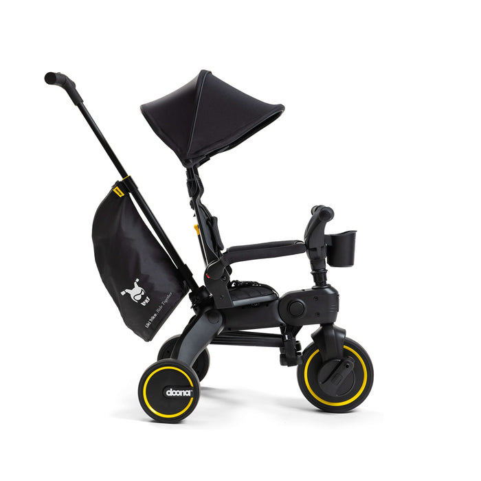 Doona Liki S5 Premium Foldable Toddler Trike with Travel Bag – Midnight Black