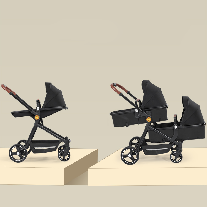 Foldable Twin Baby Stroller – Lightweight Double Seat Pushchair for Travel