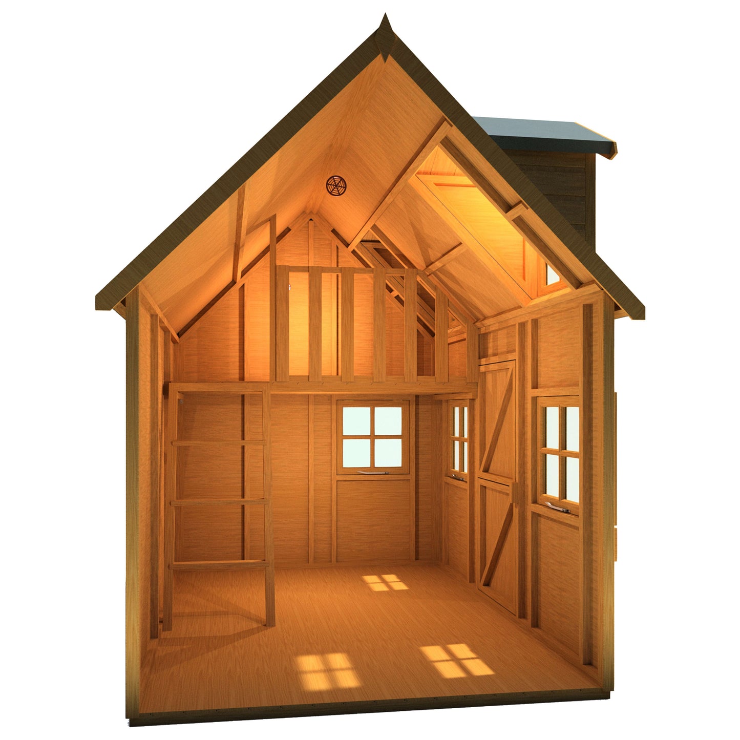 Shire Hatter’s House 8x6ft Wooden Playhouse – Kids Garden Outdoor Playhouse
