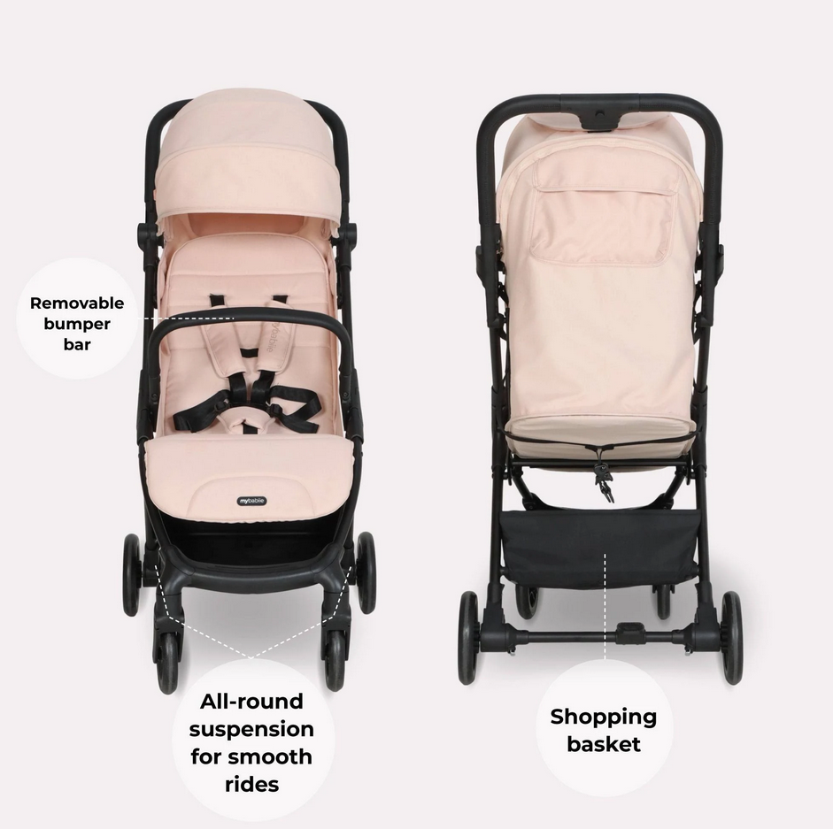 My Babiie MBX2 Compact Stroller – Lightweight Foldable Travel Pushchair